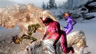 Sexy Skyrim- Vampire tries to command a Frost Troll. Gets dominated.(part1).