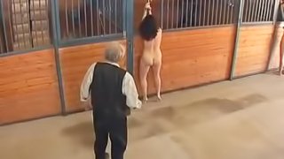 Three naked women bullwhipped