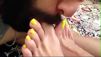 Footjob blowjob nails toes licking