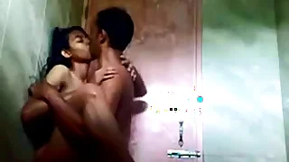Having shower with teen indian