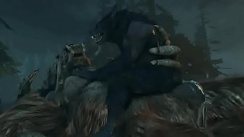 Werewolf fucks an argonian.